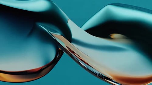 Abstract Glossy Fluid Shapes Morphing Background Animation