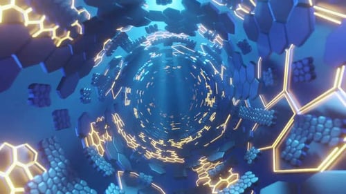 Hintergrund von Neon Hexagons
