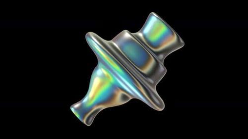 Abstract Object Tube Machine Steel Glossy Glass Reflect Chrome Holographic Hologram Trance