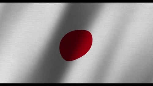Waving Japanese Flag Realistic Seamless Loop