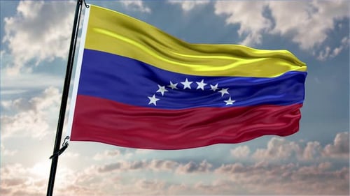 Venezuela Flag Background Realistic Waving In The Wind 4K