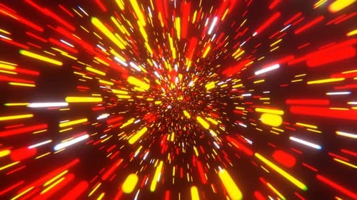 Red White And Orange Infinite Hyper Space Neon Tunnel Background Vj Loop I 4K