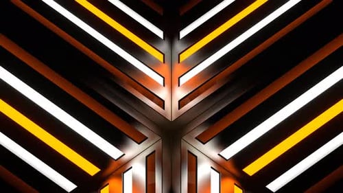 Orange And White Neon Motion Effect Background Vj Loop In 4K