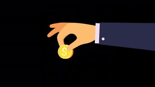 Hand Dropping Coin Animation 4k On Alpha