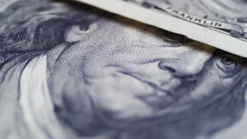 Macro Shot of United States Hundred Dollar Bills