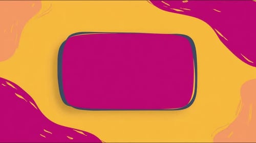 Vibrant pink and yellow abstract frame animation with dynamic shapes