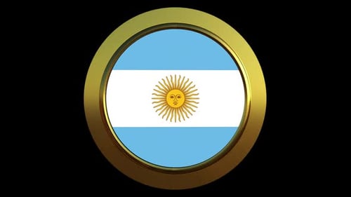 Argentina Flag Alpha Animated Loop Background