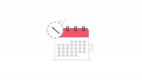 4k Calendar with Clock. Schedule Concept Animation Video