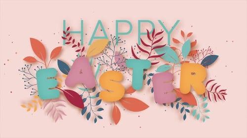 Happy Easter greeting card, animation 4K