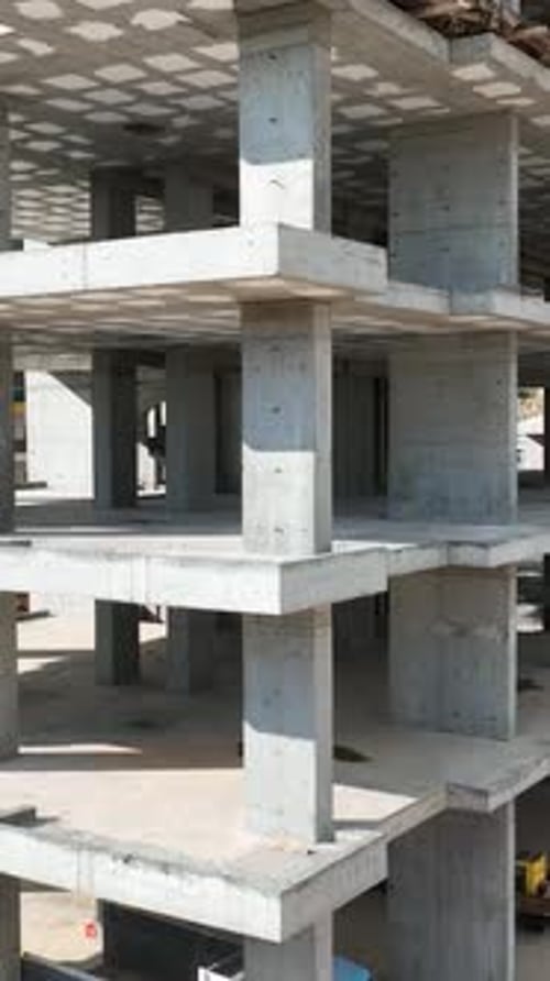 Vertical Video Aerial View Construction Site Work on Site