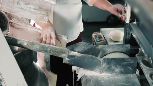 Dough Machine Shaping Dough Balls in a Factory