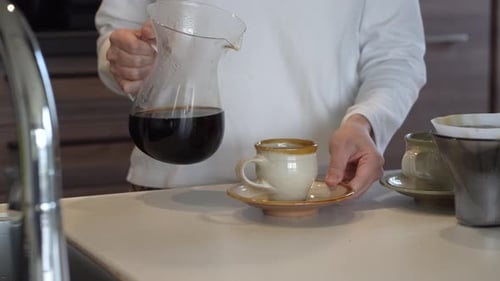 woman drinking coffee
