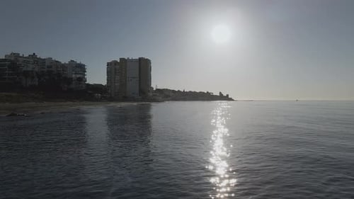 Static shot of sunrise at the beach