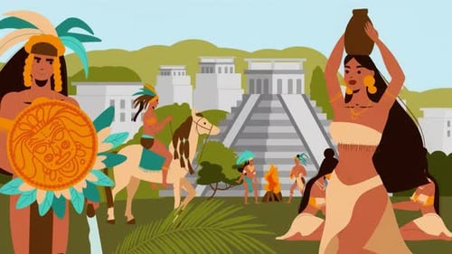 Guerreros de la tribu azteca, mujeres, cultura del pueblo maya, pirámides mexicanas: civilización antigua