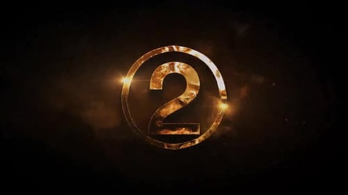 Golden Fire Countdown Timer with Particles and Flares