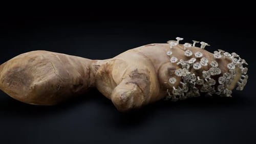 Realistic Fungal Growth on Ginger Root Animation