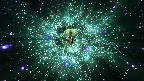 Glowing Abstract Sphere with Radiant Particle Burst