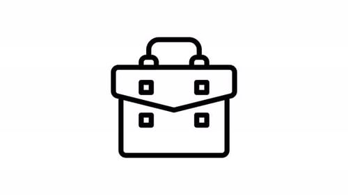 Minimalist Business Briefcase Line Art Wiggle Animation