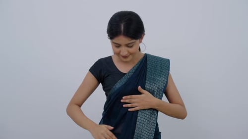 Indian Woman Setting her Saree