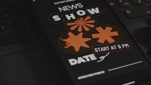 Événement d'actualité sur le divertissement : date d'émission consacrée à l'actualité du divertissement, présentation graphique sur