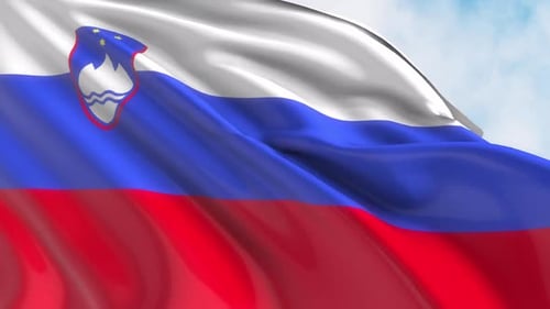 Realistic Waving Flag of Slovenia