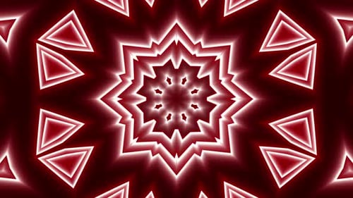 Abstract Glowing Geometric Kaleidoscope Loop Background
