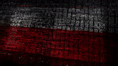 Drapeau de la Pologne agité avec code de sécurité