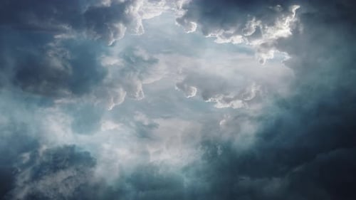 Storm Clouds Aerial View, Dramatic Sky