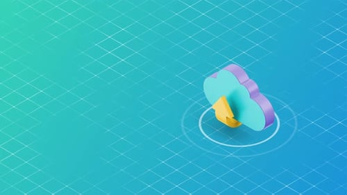 Concepto de tecnología de computación en la nube con almacenamiento y transferencia de datos digitales