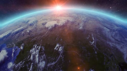 Earth Sunrise From Space Background