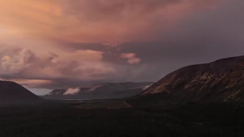 Timelapse of Clouds Floating in a Mountain