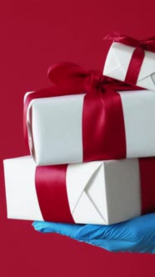 Vertical Birthday Present Surprise Delivery Hand