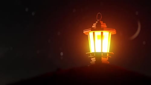 Islamic Lantern On Sand Dunes-Ramadan Theme