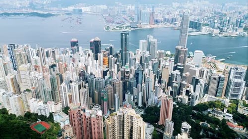 Hong Kong View on Metropolis Cityscape of China City or HK Town