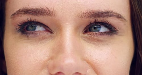 Macro View of Woman's Beautiful Eyes and Face
