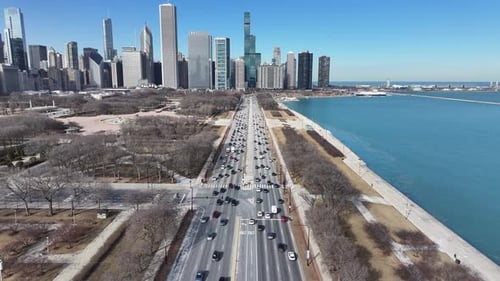 Horizonte de Chicago en Chicago en Illinois, Estados Unidos.