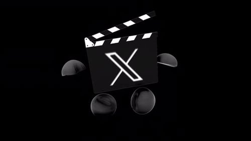 3D Loopable Movie Clapper Icon Character X