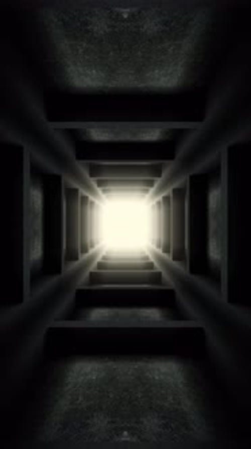 Long Endless Square Stone Vertical Tunnel