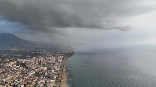 Beautiful Sunset with Colorful Yellow and Blue Cloudy Sky