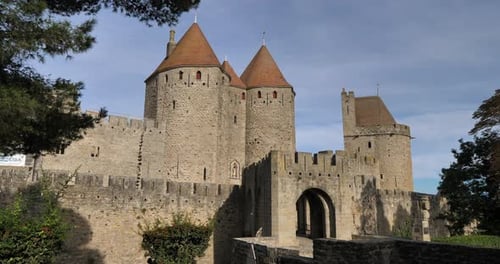 Carcassonne, the biggest castle fortress in europe, Aude department, France