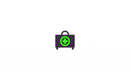 Pulsing Flat Design Medical Kit Icon Animation