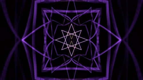 Purple And Yellow Neon Corridor With Geometric Lasers Background Vj Loop In 4K