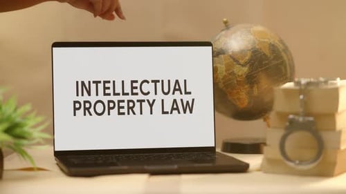 Laptop Displaying Intellectual Property Law Message