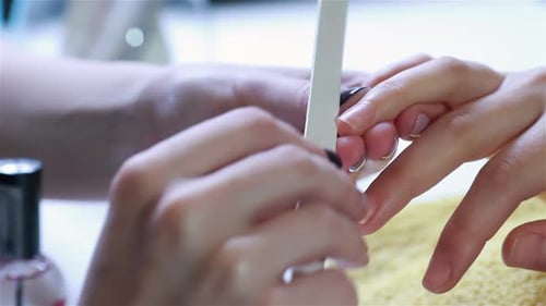 Polished Nails in a Beauty Salon