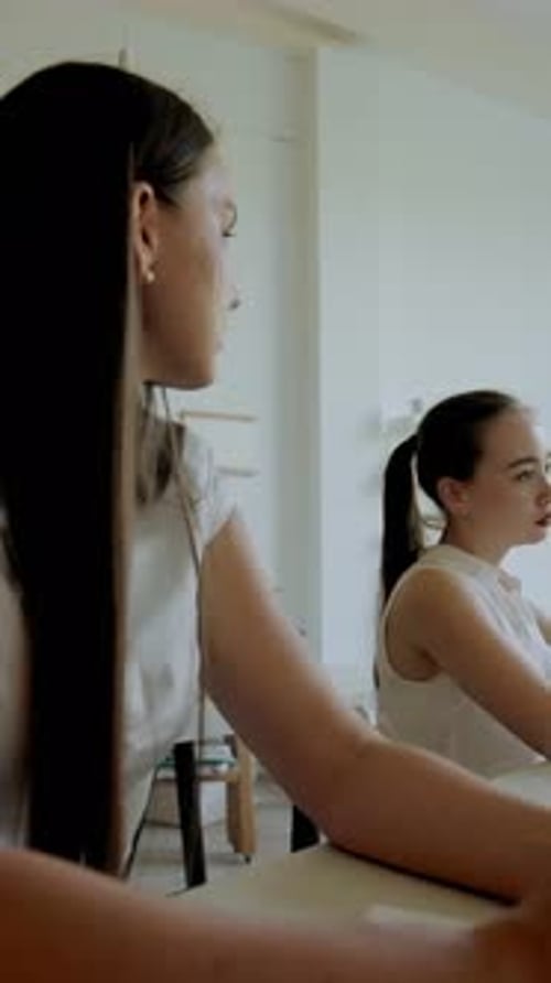 Women Have Workplace Meeting in Modern Office