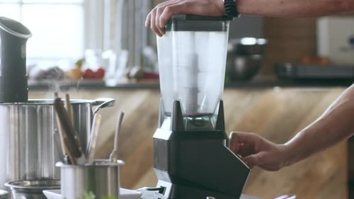 Blender in Kitchen Used by Chef in Daylight