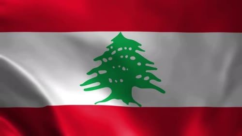 Waving Lebanese National Flag Seamless Loop
