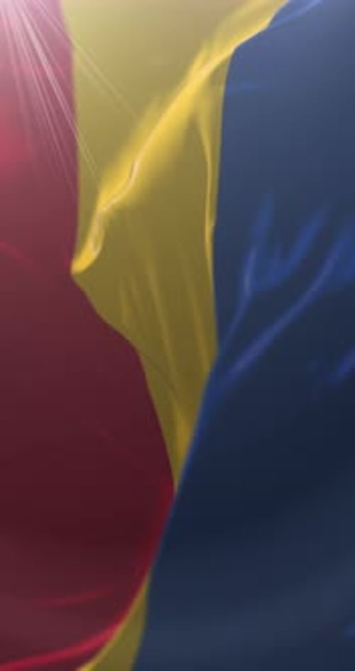 Waving Romanian Flag Vertical Loopable Animation