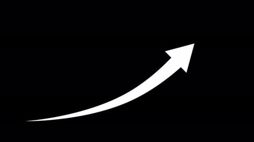 Flat Design Upward Trending Arrow Animation