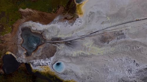 Aerial view of geothermal area, Iceland.